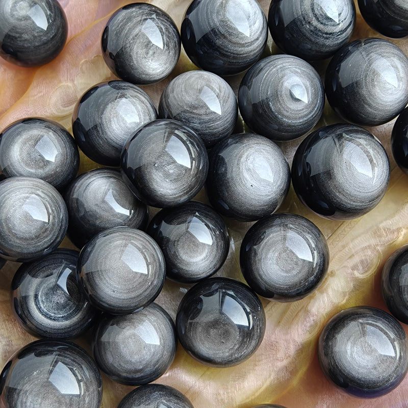 High Quality Silver Obsidian Spheres