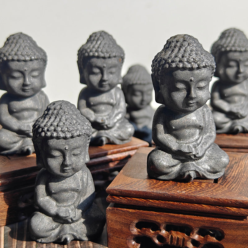 Shungite Baby Buddha Carvings