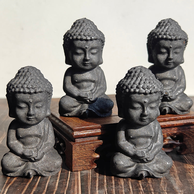 Shungite Baby Buddha Carvings