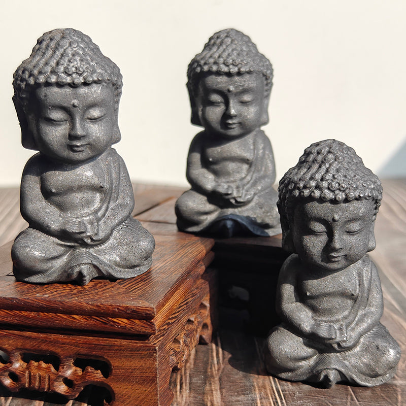 Shungite Baby Buddha Carvings