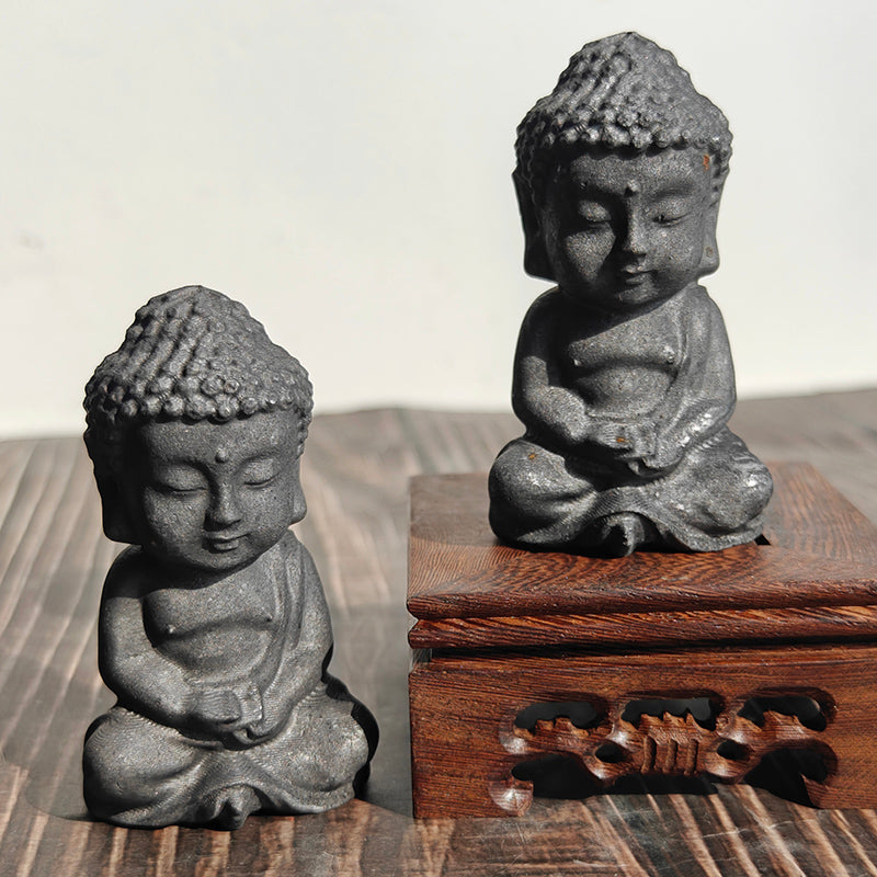 Shungite Baby Buddha Carvings