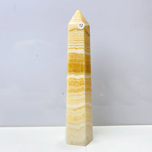 Load image into Gallery viewer, Orange Calcite Tower Crystal Obelisk Healing Energy Stone Yellow Quartz Home Decoration