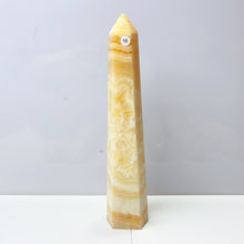 Load image into Gallery viewer, Orange Calcite Tower Crystal Obelisk Healing Energy Stone Yellow Quartz Home Decoration