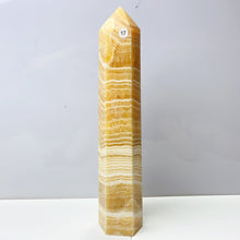 Load image into Gallery viewer, Orange Calcite Tower Crystal Obelisk Healing Energy Stone Yellow Quartz Home Decoration