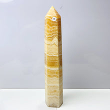 Load image into Gallery viewer, Orange Calcite Tower Crystal Obelisk Healing Energy Stone Yellow Quartz Home Decoration