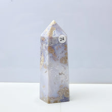 Load image into Gallery viewer, Blue Flower Agate Tower Energy Polished Healing Reiki Stone Home Decorations