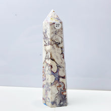 Load image into Gallery viewer, Blue Flower Agate Tower Energy Polished Healing Reiki Stone Home Decorations