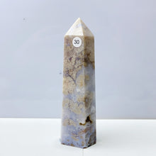 Load image into Gallery viewer, Blue Flower Agate Tower Energy Polished Healing Reiki Stone Home Decorations