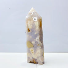 Load image into Gallery viewer, Blue Flower Agate Tower Energy Polished Healing Reiki Stone Home Decorations