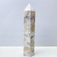 Load image into Gallery viewer, Blue Flower Agate Tower Energy Polished Healing Reiki Stone Home Decorations