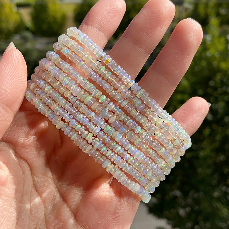 Rainbow Opal Mini Beads S925 Bracelet