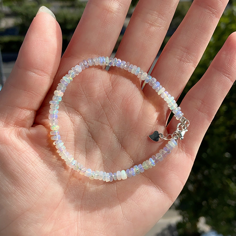 Rainbow Opal Mini Beads S925 Bracelet