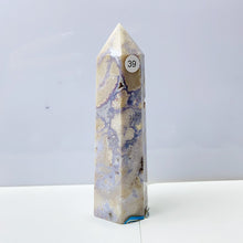 Load image into Gallery viewer, Blue Flower Agate Tower Energy Polished Healing Reiki Stone Home Decorations