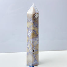 Load image into Gallery viewer, Blue Flower Agate Tower Energy Polished Healing Reiki Stone Home Decorations