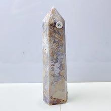 Load image into Gallery viewer, Blue Flower Agate Tower Energy Polished Healing Reiki Stone Home Decorations