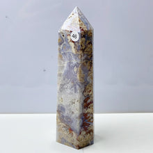 Load image into Gallery viewer, Blue Flower Agate Tower Energy Polished Healing Reiki Stone Home Decorations