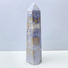 Load image into Gallery viewer, Blue Flower Agate Tower Energy Polished Healing Reiki Stone Home Decorations