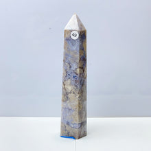 Load image into Gallery viewer, Blue Flower Agate Tower Energy Polished Healing Reiki Stone Home Decorations