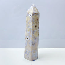 Load image into Gallery viewer, Blue Flower Agate Tower Energy Polished Healing Reiki Stone Home Decorations