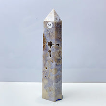 Load image into Gallery viewer, Blue Flower Agate Tower Energy Polished Healing Reiki Stone Home Decorations