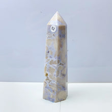 Load image into Gallery viewer, Blue Flower Agate Tower Energy Polished Healing Reiki Stone Home Decorations