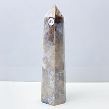 Load image into Gallery viewer, Blue Flower Agate Tower Energy Polished Healing Reiki Stone Home Decorations