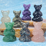 Crystal Yoga Leopard Carvings Crystal Ornament