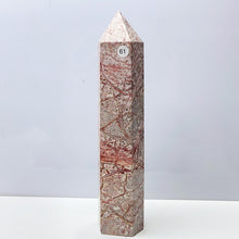 Load image into Gallery viewer, Leopard Skin Wand Tower Reiki Crystal Healing Stones Mineral Home Decoration