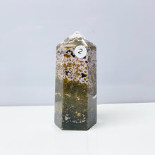 Load image into Gallery viewer, Ocean Jasper Tower Crystal Energy Stone Ornament Reiki Healing Garden Decorations