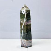 Load image into Gallery viewer, Ocean Jasper Tower Crystal Energy Stone Ornament Reiki Healing Garden Decorations