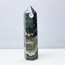 Load image into Gallery viewer, Ocean Jasper Tower Crystal Energy Stone Ornament Reiki Healing Garden Decorations