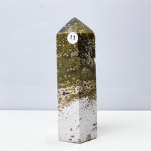 Load image into Gallery viewer, Ocean Jasper Tower Crystal Energy Stone Ornament Reiki Healing Garden Decorations