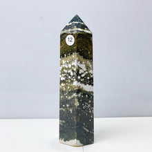 Load image into Gallery viewer, Ocean Jasper Tower Crystal Energy Stone Ornament Reiki Healing Garden Decorations