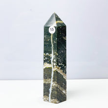 Load image into Gallery viewer, Ocean Jasper Tower Crystal Energy Stone Ornament Reiki Healing Garden Decorations