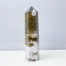 Load image into Gallery viewer, Ocean Jasper Tower Crystal Energy Stone Ornament Reiki Healing Garden Decorations