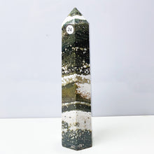 Load image into Gallery viewer, Ocean Jasper Tower Crystal Energy Stone Ornament Reiki Healing Garden Decorations