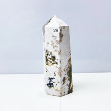 Load image into Gallery viewer, Ocean Jasper Tower Crystal Energy Stone Ornament Reiki Healing Garden Decorations