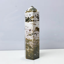 Load image into Gallery viewer, Ocean Jasper Tower Crystal Energy Stone Ornament Reiki Healing Garden Decorations