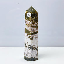 Load image into Gallery viewer, Ocean Jasper Tower Crystal Energy Stone Ornament Reiki Healing Garden Decorations