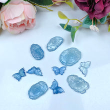 Load image into Gallery viewer, Aquamarine Crystal Carving Butterfly Lotus