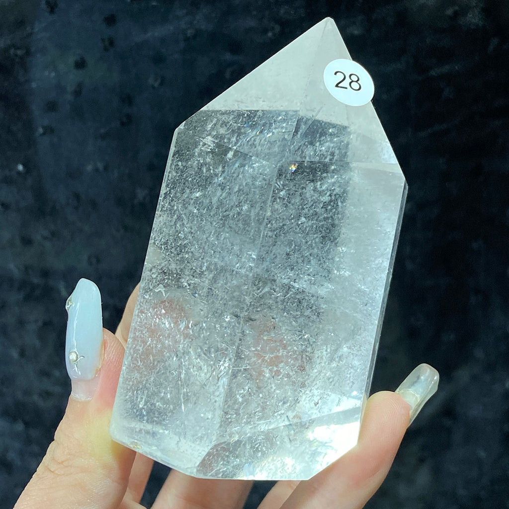 Rutilated Quartz Tower Crystal Minerals Reiki Craft Energy Healing Meditation Home Decoration