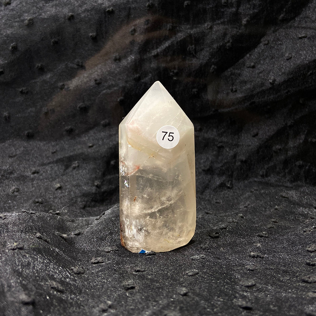 Natural Stone Green Phantom Crystal Tower Polished Garden Quartz Wand Reiki Healing Room Decor