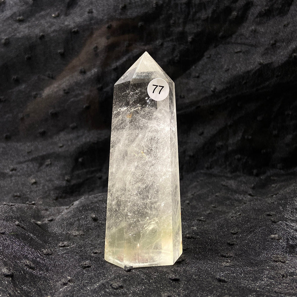 Natural Stone Green Phantom Crystal Tower Polished Garden Quartz Wand Reiki Healing Room Decor