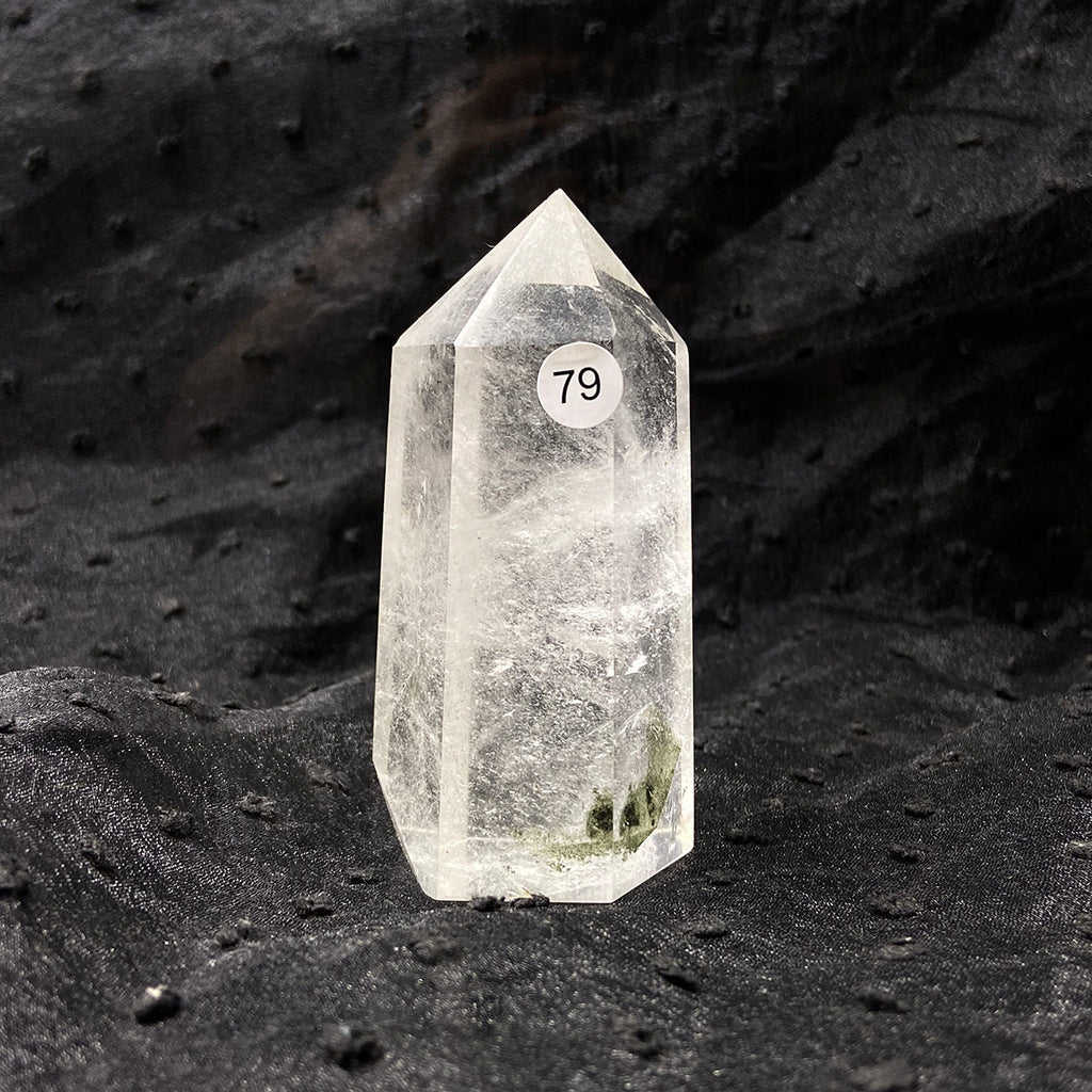 Natural Stone Green Phantom Crystal Tower Polished Garden Quartz Wand Reiki Healing Room Decor