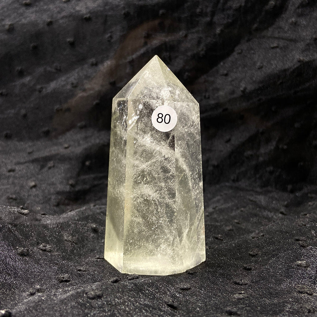 Natural Stone Green Phantom Crystal Tower Polished Garden Quartz Wand Reiki Healing Room Decor