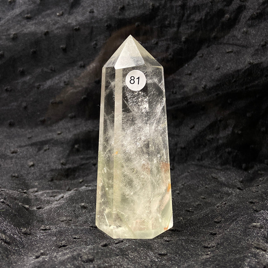 Natural Stone Green Phantom Crystal Tower Polished Garden Quartz Wand Reiki Healing Room Decor