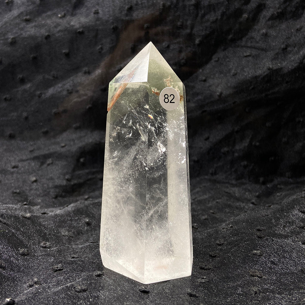 Natural Stone Green Phantom Crystal Tower Polished Garden Quartz Wand Reiki Healing Room Decor