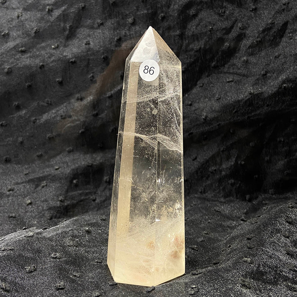 Natural Stone Green Phantom Crystal Tower Polished Garden Quartz Wand Reiki Healing Room Decor