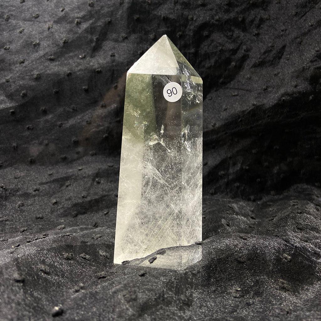 Natural Stone Green Phantom Crystal Tower Polished Garden Quartz Wand Reiki Healing Room Decor