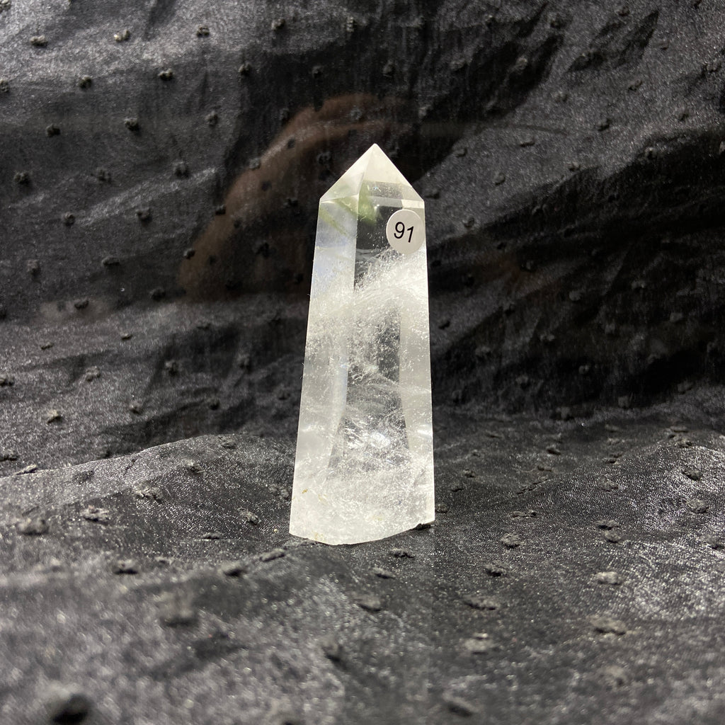 Natural Stone Green Phantom Crystal Tower Polished Garden Quartz Wand Reiki Healing Room Decor